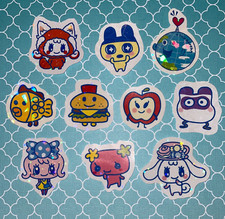 10 Tamagotchi Stickers lot Vinyl Sparkle - Mix, Smart characters - Set 2H