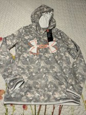 Under Armour GIRLS Loose Cold Gear Gray Fleece Hoodie Size Youth YLG large Nwt