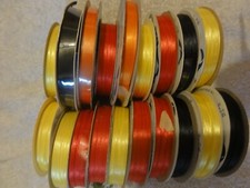 LOT of 19 VTG Satin Ribbon Spools Assorted Craft NEW OLD STOCK Yellow Red Black 