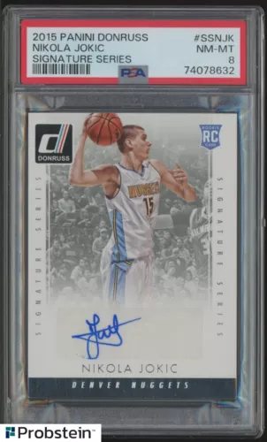 2015-16 Donruss Signature Series Nikola Jokic RC Rookie AUTO PSA 8