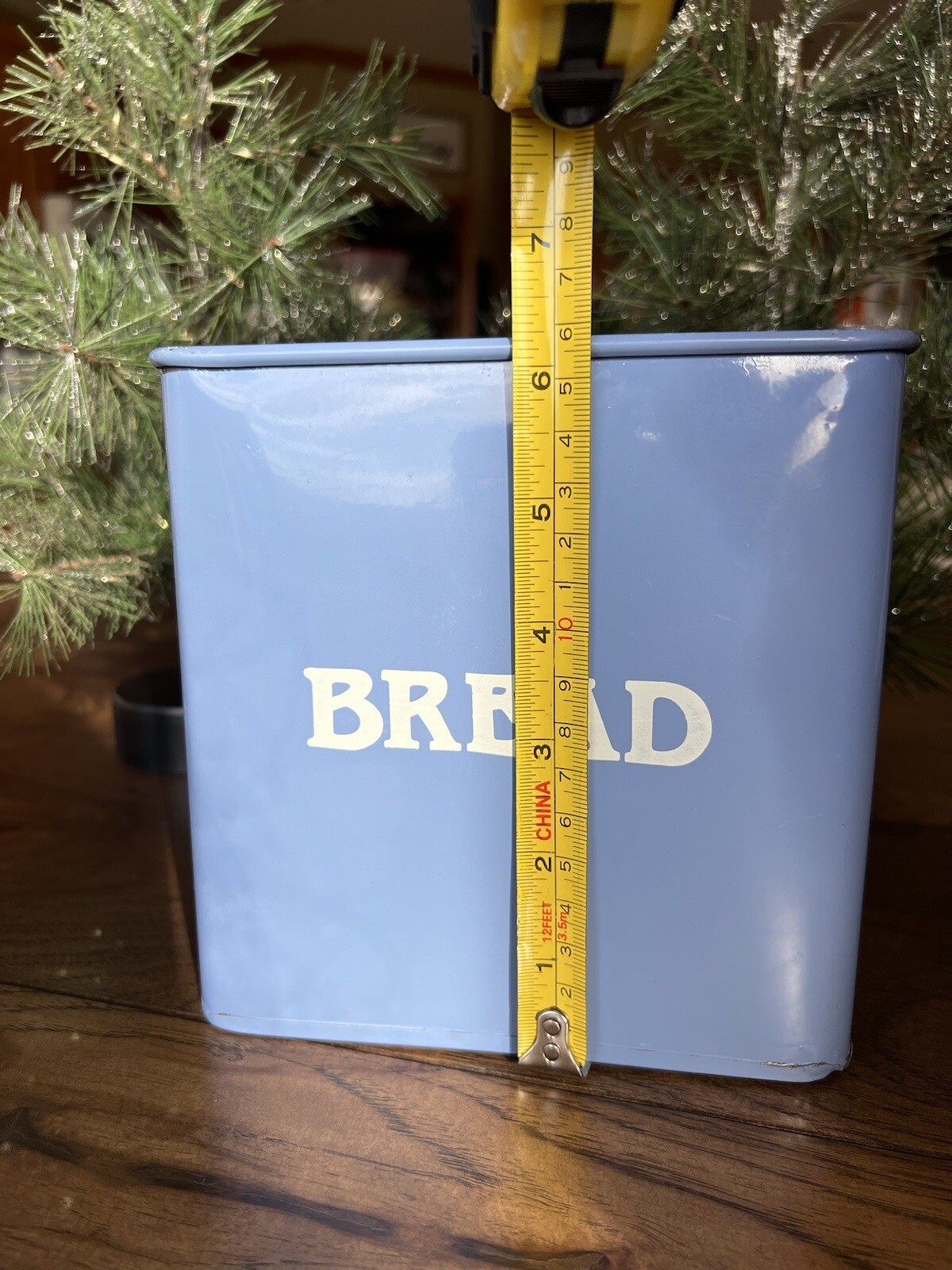 Vintage Enamelware Bread Box Metal Small Tin Farmhouse Country Primitive