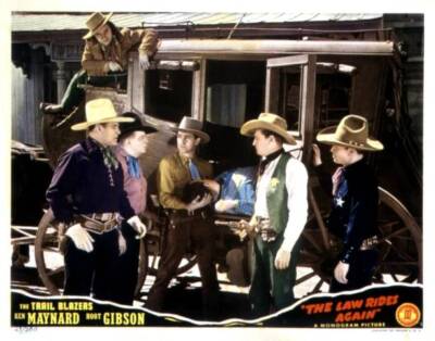 1943 The Law Rides Again Lobby Card Betty Miles Ken Maynard Hoot Gi- Old Photo