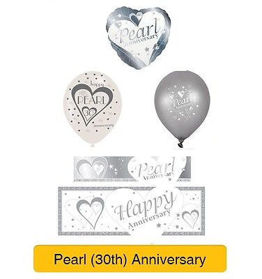 PEARL 30th  Wedding  ANNIVERSARY  Party  Banners Balloons 