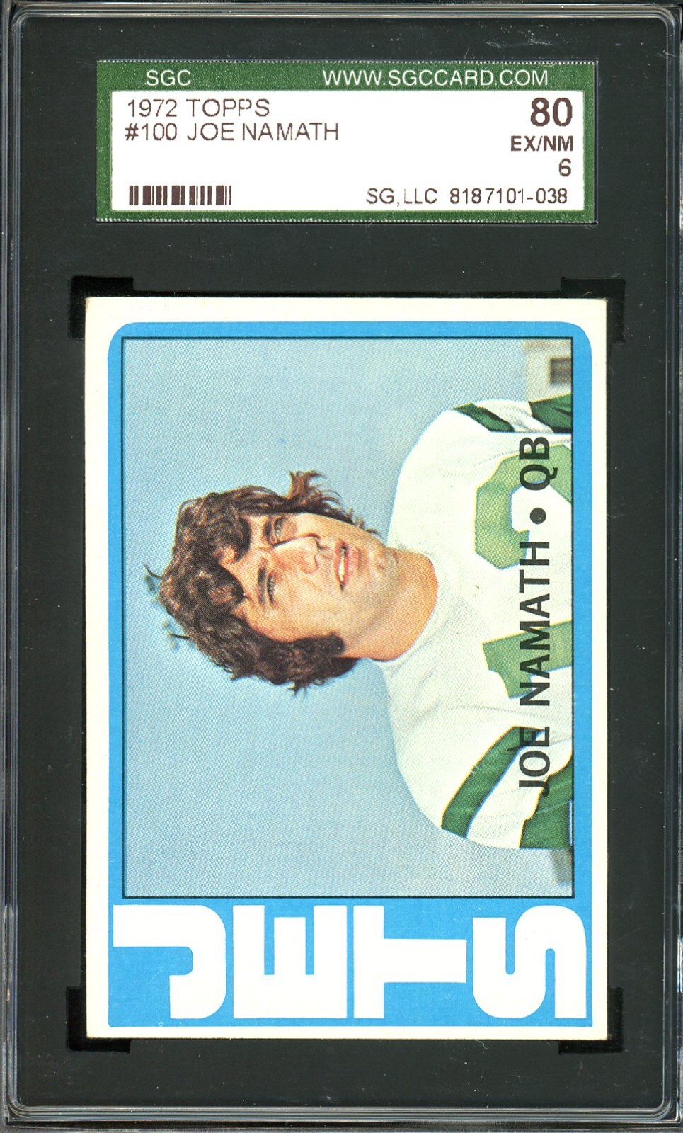 1972 Topps #100 Joe Namath SGC 6