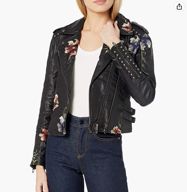 Studded faux leather moto hotsell jacket