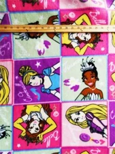 Fleece DISNEY PRINCESSES Print Fabric - PRINCESSES-BLOCK FRAMES /58" Wide/ SBY