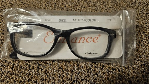 ENHANCE EN3849 MEN'S PLASTIC EYEGLASSES 53-19-145 BLACK