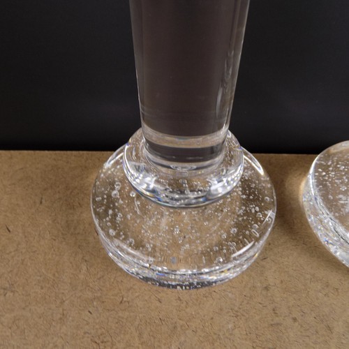 Steuben Starlight I Candlesticks 9.75" Tall VGC Box David Dowler - Picture 2 of 8