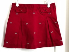 Vineyard Vines girls 14 red embroidered whales pleated skirt ref 1149