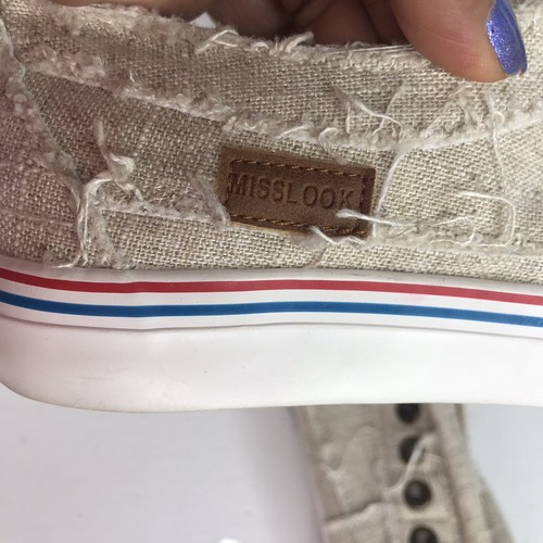 Miss look Womens’ Casual Slip-on Beige/ Ivory Distressed Shoes Sz 9 Cm 26 - Picture 3 of 8