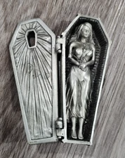 Great American Product Bride of the Dark Kiss Casket Pewter Coffin Belt Buckle