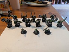Warhammer 40k Grimdark Painted Ork Boyz  Nobz Mob Lot of 14 with Gretchin