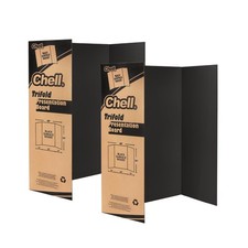 36" x 48" Large Trifold Poster Board, 2 Pack, Black Corrugated Project Boards...