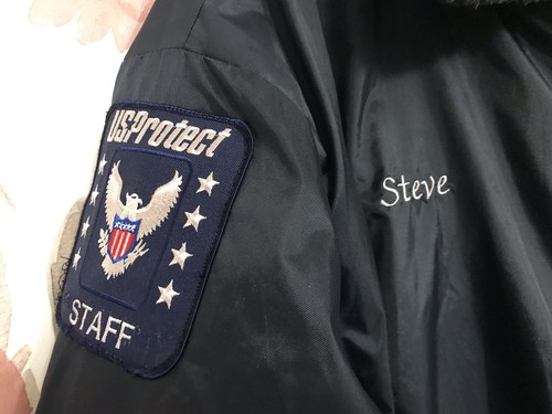 Size XL Vintage Law Pro Bomber Jacket Security Officer US Protect Patches - Picture 2 of 7