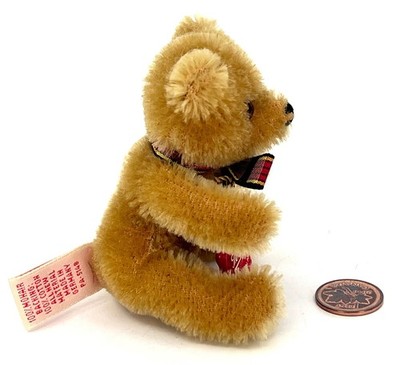 Hermann Flexible Mini Teddy Bear 8cm 3in ID Swing Tag Mohair Plush
