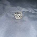 Silver Clear Simulated Crystal Rhinestone Cluster Cocktail Ring Size 8 — photo 1