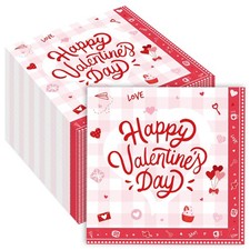 40 Pack Valentine    s Day Paper Napkins     13 x 13 Inches Disposable Napkins