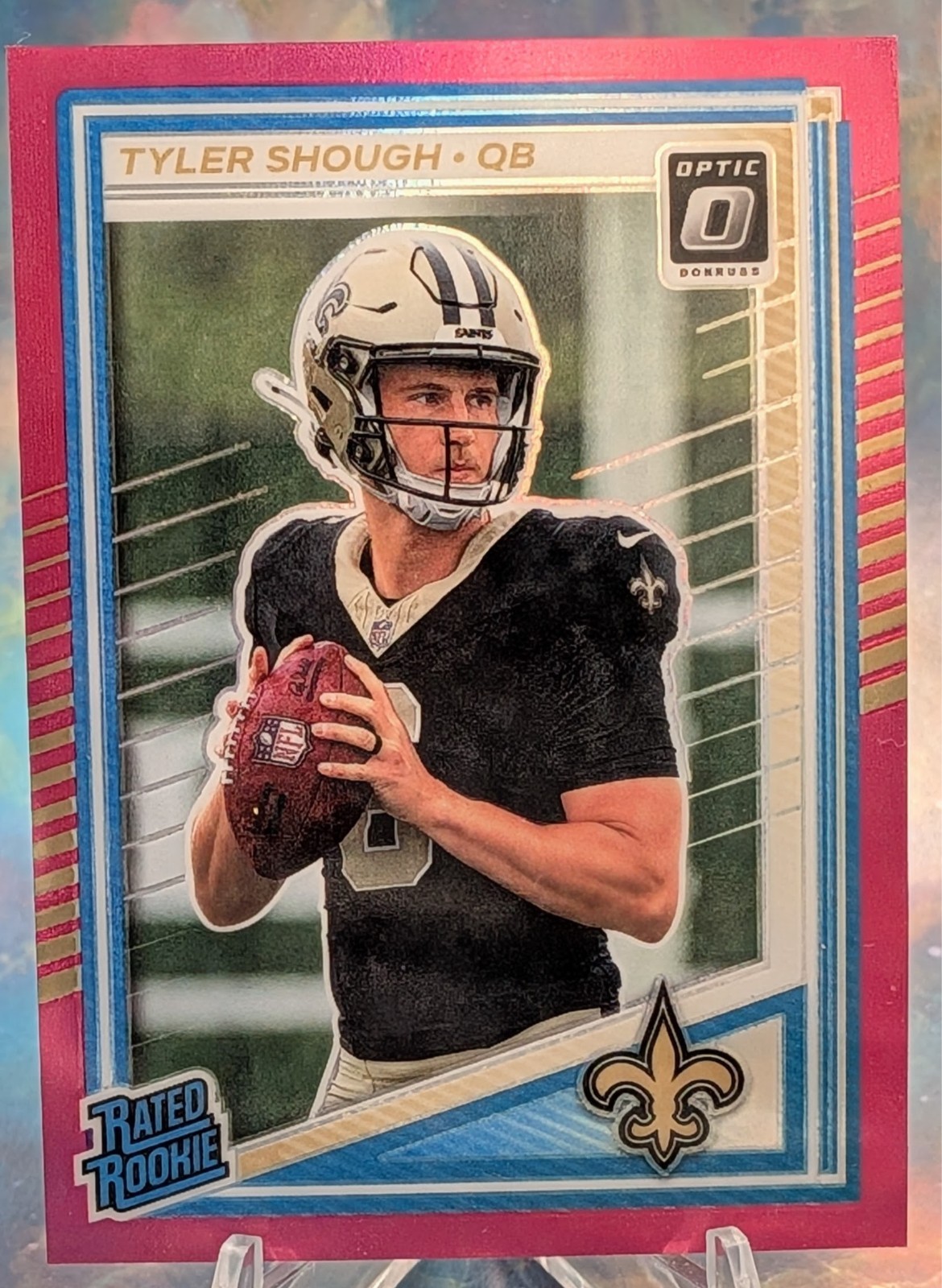 2025 Donruss Optic #223 Tyler Shough Pink New Orleans Saints