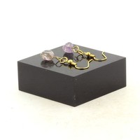 Ohrringe 1 Amethyst Perle Aus Brasilien In Vergoldetem Edelstahl