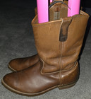 Vtg Red Wing 2214 Pecos Brown Leather Boots Steel Toe Made In USA Sz 12 E3 EUC — photo 1