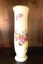 Vtg Lefton Bud Vase Floral Butterfly XA8132 Gold Trim Vintage 8in
