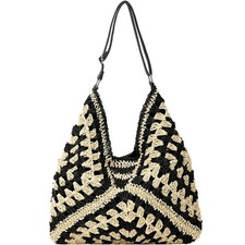 Summer Straws houlder Bag Women Beach Holiday Woven Shoulder Handbag Purses UK