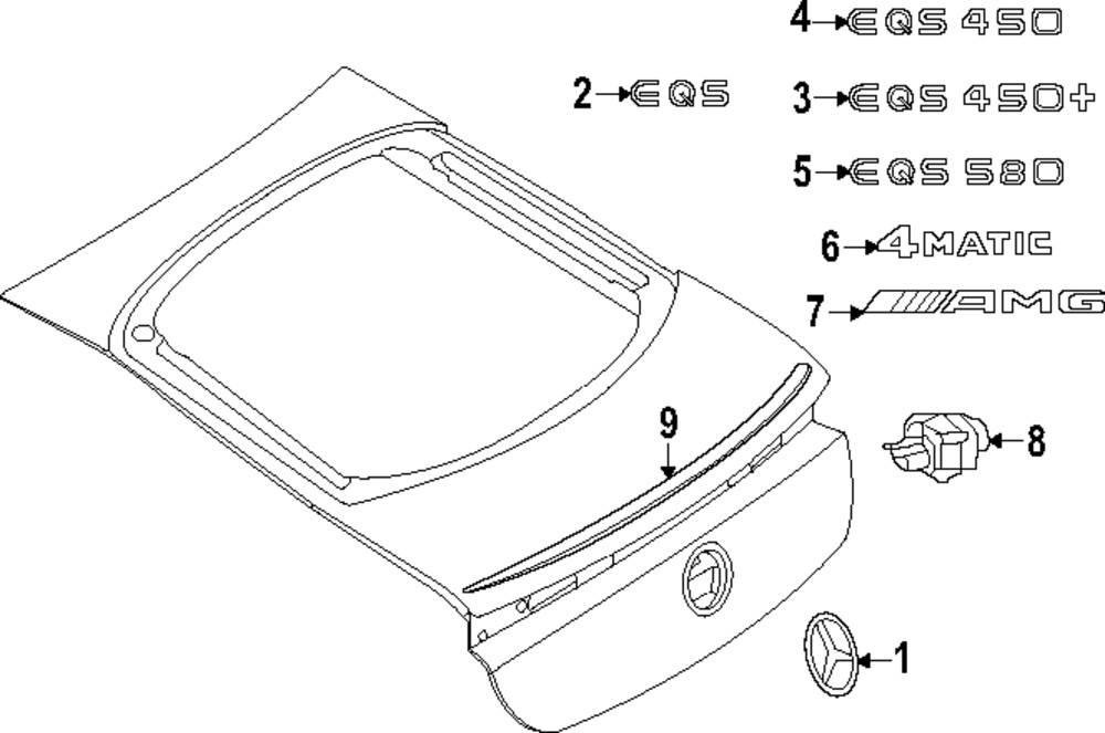 Emblema para Mercedes-Benz 2022-2024 (P/N 099-810-85-00-5842)