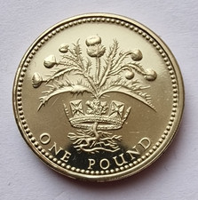 1984 Elizabeth II - PROOF £1 One Pound Thistle Coin - Proof Mintage 106,520