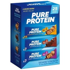 Protein Bars, 20-21g Pure Protein per Bar, Variety Pack, 1.76 oz, 25 CT