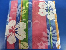 Bahama Breeze Hibiscus Tropical Luau Beach Pool Party Paper Beverage Napkins