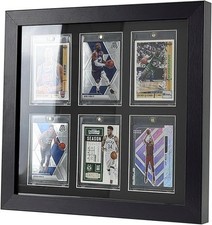 Trading Card Display Case 6 Sport Pokemon TCG Wood Frame 35PT Magnetic Holders