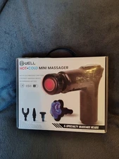B-well Hot Cold Mini Massager Gun, 5 Massage Attachments, Rechargeable Battery
