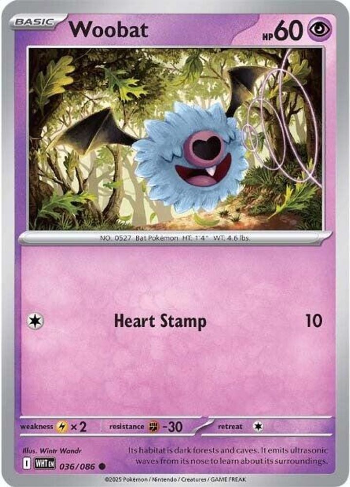 White Flare WOOBAT 036/086 NM/M Pokemon Sky 1-36