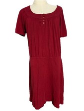 Ann Taylor Loft Petites Women’s Large Red Dress Short Sleeve