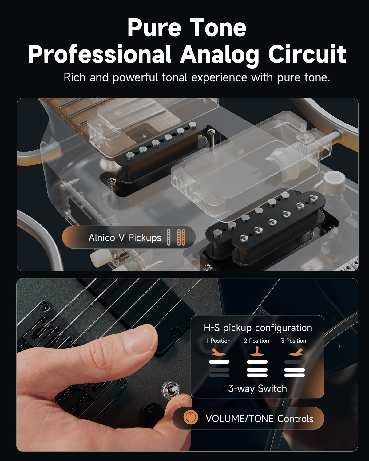 Donner HUSH X PRO Electric Guitar Bundle H-S Pickups | Xmas Gift