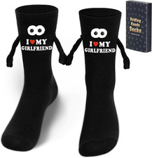 Gift for Boyfriend, I Love My Girlfriend Socks,Valentines Day Gifts for Him, Mag