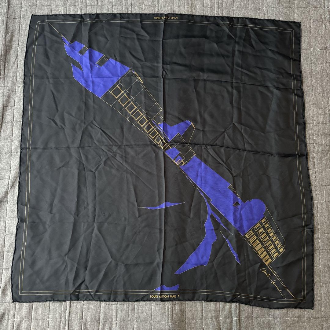 Louis Vuitton Black Monogram Silk Scarf