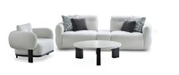 Wohnzimmer-Set Sessel Couchtisch Sofa Weiß Farbe Moderner Stil Neu