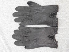 Vintage Black Leather Gloves Womens Small Bow Detail Lined Classic Dressy 90s