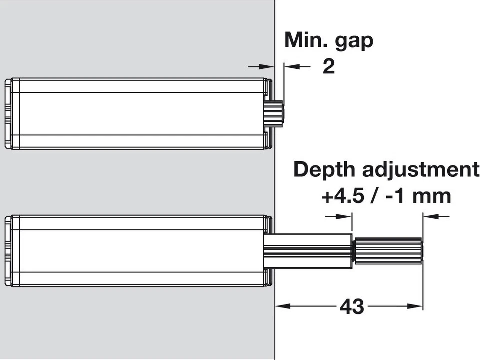 Hafele Push To Open Catch Heavy Duty Cabinet Door - Image 3 of 3