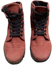 Dr. Doc Martens Shoreditch Maroon Red Canvas Boots Shoes - Women  s Size 6
