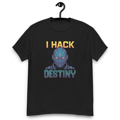 I Hack Destiny Cyberpunk Graphic Tee Voiceritzy Men s Cotton Streetwear T-Shirt