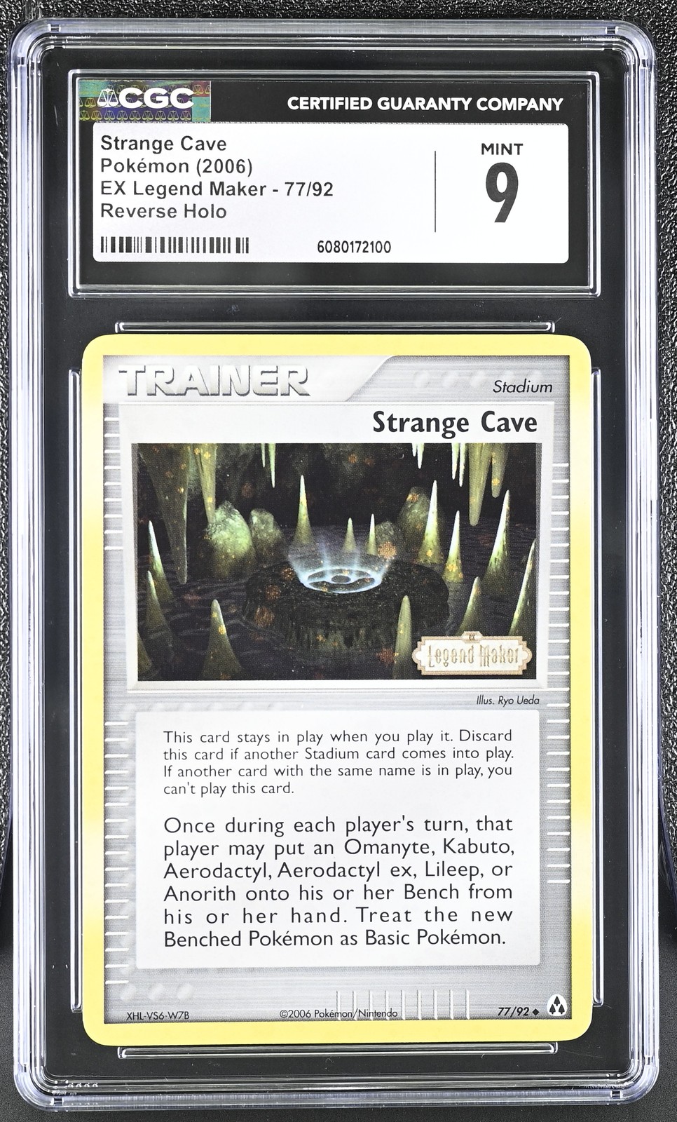 CGC 9 Strange Cave 2006 EX Legend Maker 77/92 Reverse Holo Stamped Pokemon Card