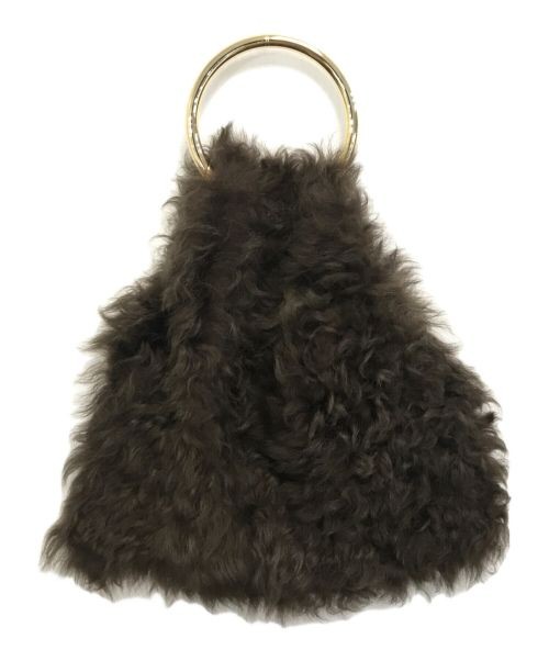 CARUS Mouton fur handbag brown