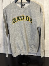 Baylor University Gray Sweatshirt M Distressed Vintage Look Crewneck Collegiate