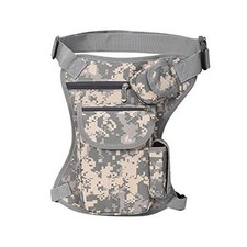 Canvas Waist Bag Fanny Pack Racing Drop Leg Bag Motorcycle grey camouflage