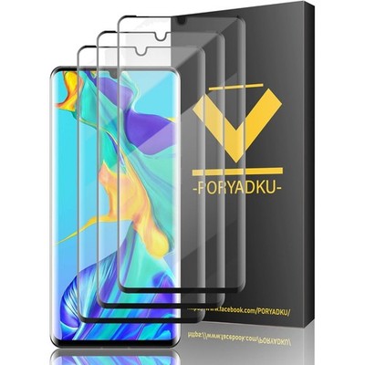 Displayschutz Glas, Huawei P30 Pro, 3 Stück, 9H Härte, Fingerabdruck, Blasenfrei