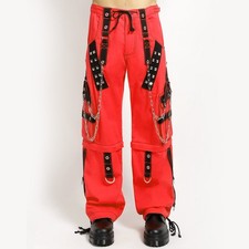 MM Gothic Men's Red Dark Cuff Cyber Chains Goth Punk Rock Pants