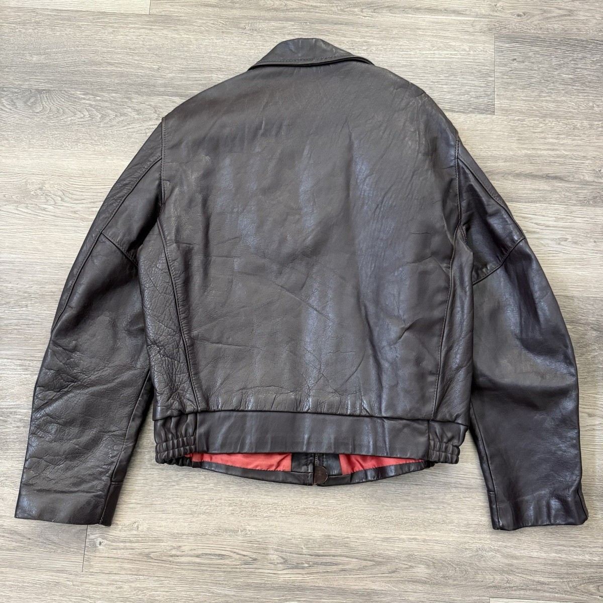 Vintage 1950's Brown Leather Motorcycle Pennys Leather Jacket