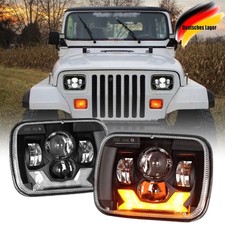 5x7 Zoll LED Scheinwerfer Gelbe Blinker Für Jeep Cherokee XJ YJ Chevy TOYOTA GMC